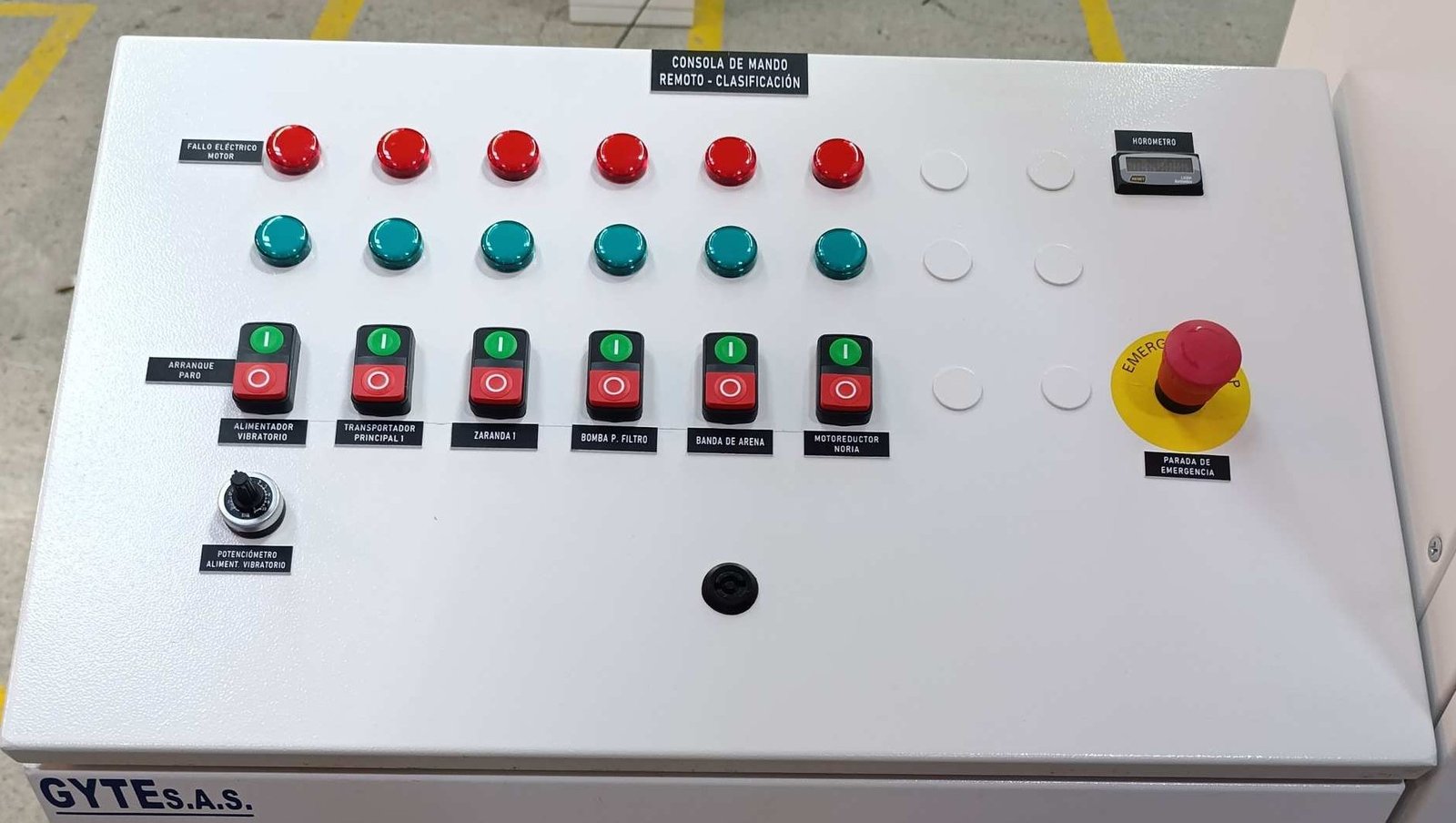 Consola de mando remoto fabricada por GYTE